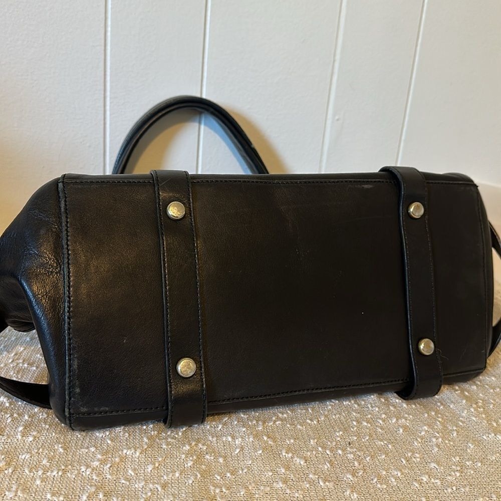 JUICY COUTURE Black Leather Studded Doctor Bag Satchel Biker Purse VTG Y2K - Picture 6 of 15